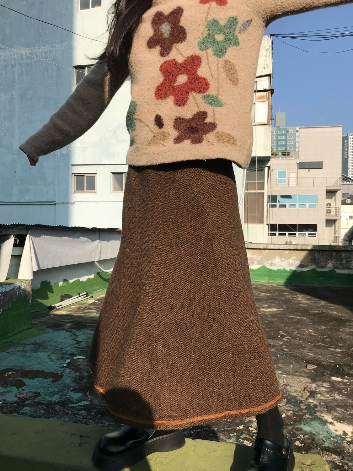 골븐 브라운 스커트 상품이미지2