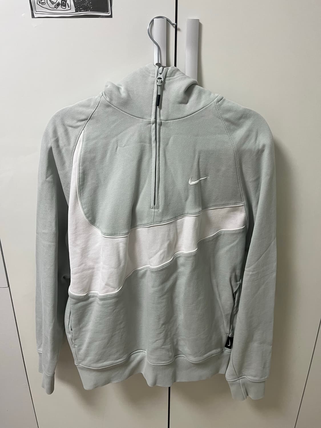 나이키 빅스우시 하프 집 플리스 후드 라이트 실버 상품이미지1