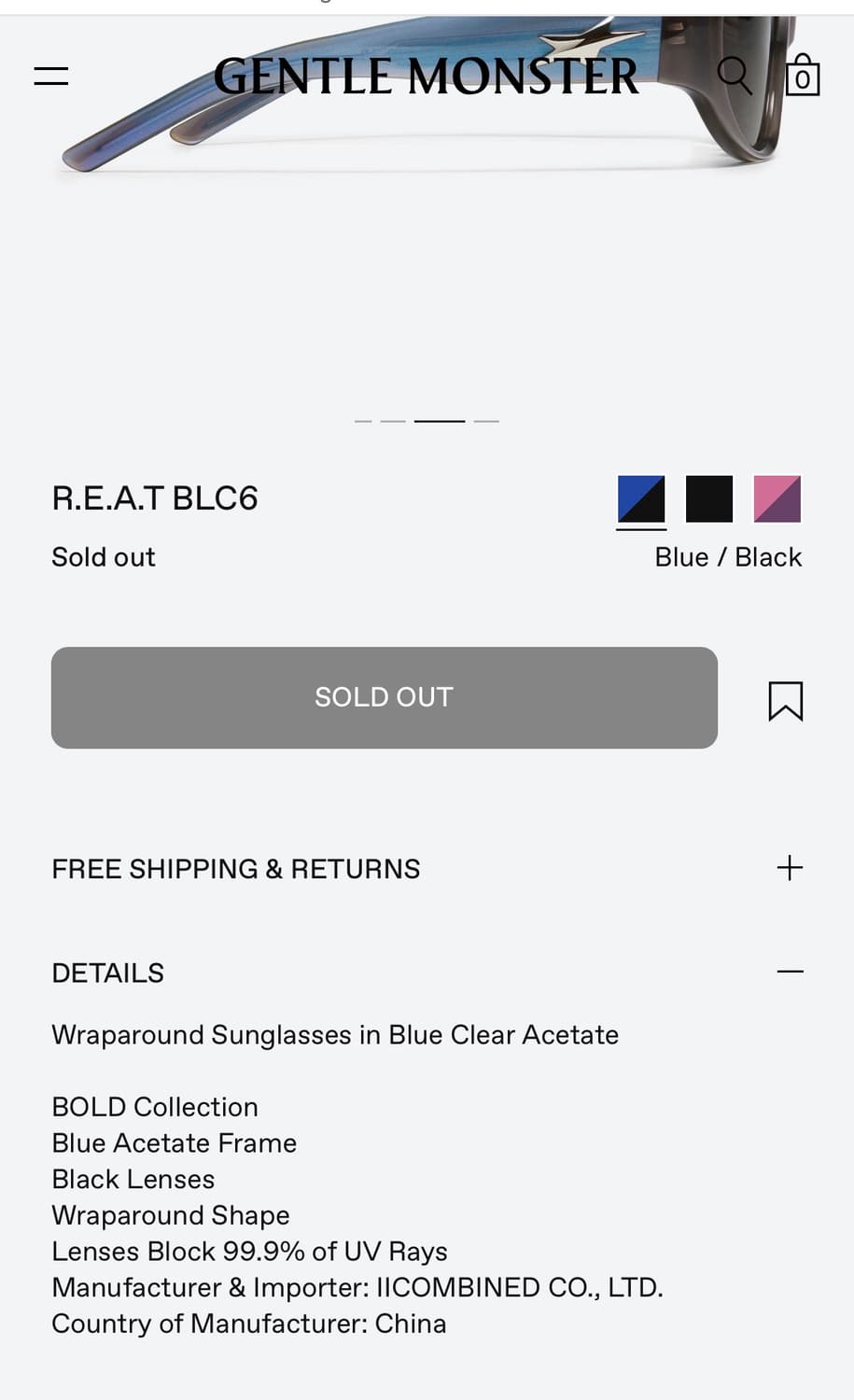 젠틀몬스터 선글라스 R.E.A.T BLC6 상품이미지4