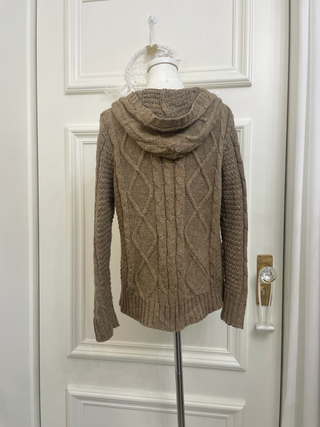 vintage brown twist pocket point hoodie- 상품이미지3