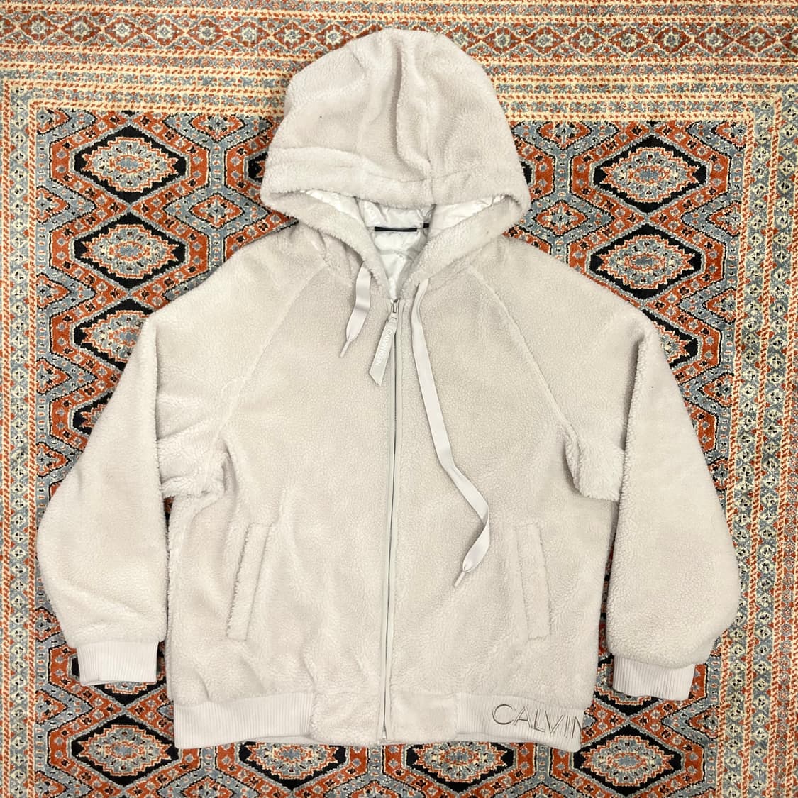 캘빈클라인 베이지 누빔 플리스 후드집업 점퍼 자켓 남성XL 상품이미지1