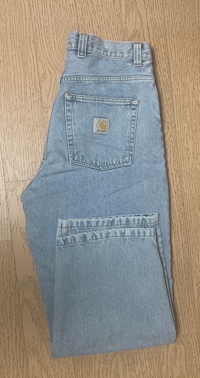 칼하트 브랜든 팬츠 블루 헤비 스톤 블리치드 상품이미지1