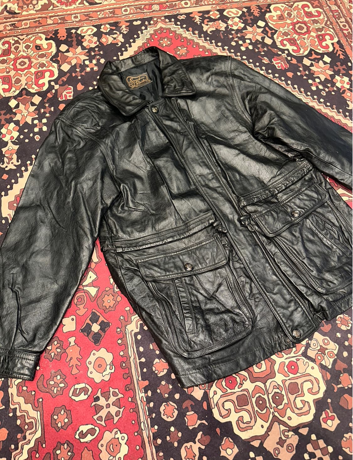 ( L-XL ) 가죽하프자켓 가죽하프 가죽코트 가죽카코트 가죽롱자켓 상품이미지2