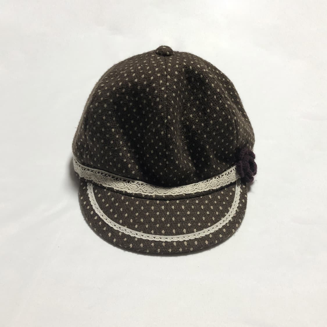 도트 레이스 캐스킷 모자 브라운 상품이미지2