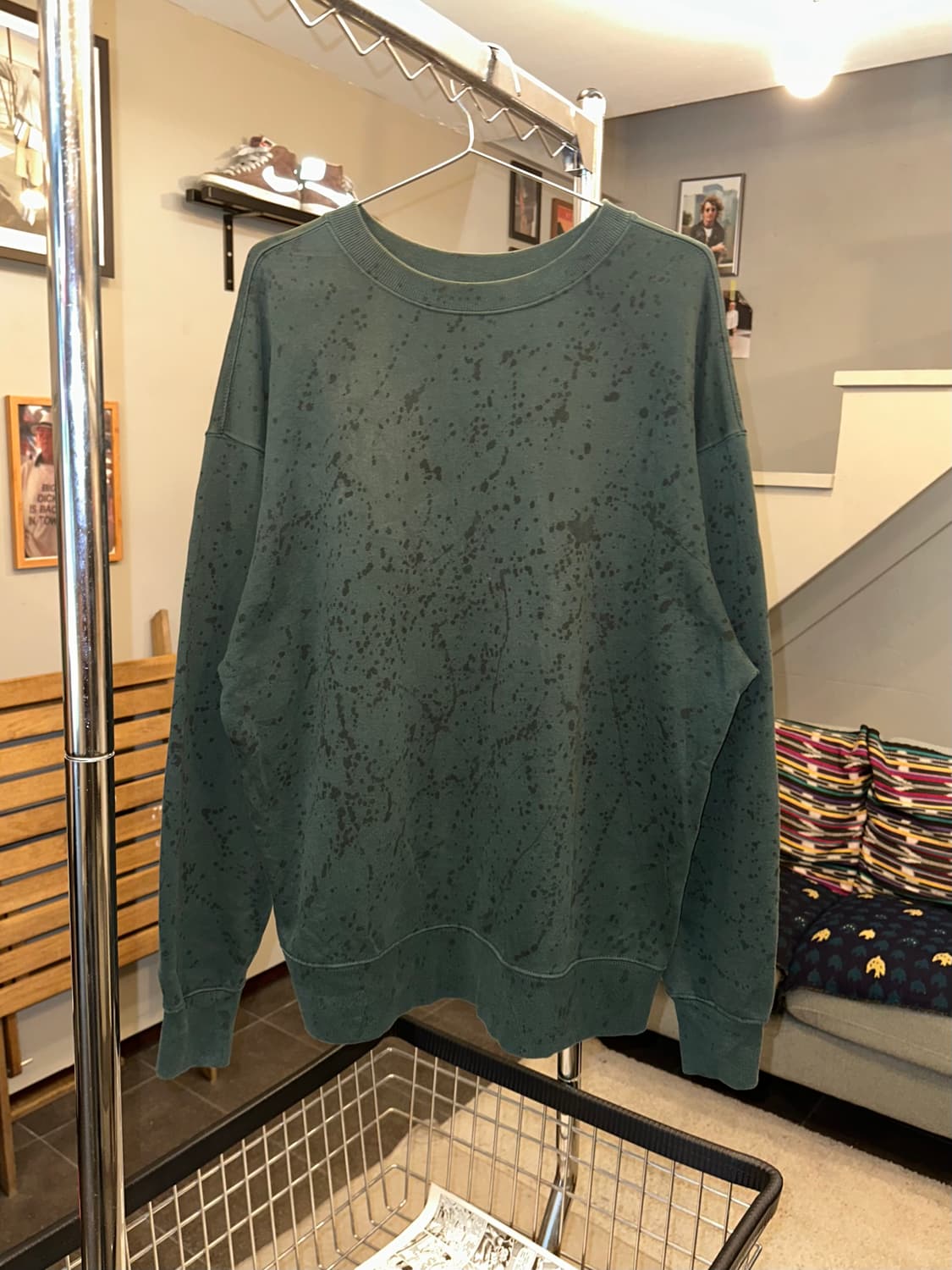 Beams painted detail green cotton sweats 상품이미지3