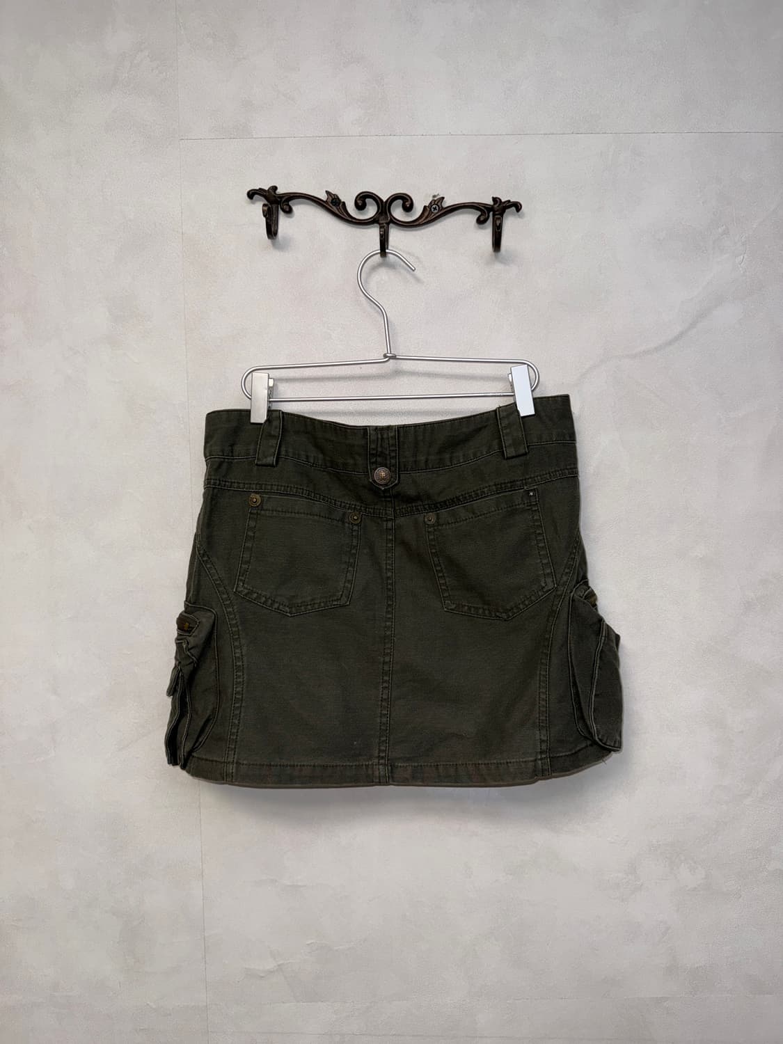 Khaki multi pocket cargo mini skirt 상품이미지4