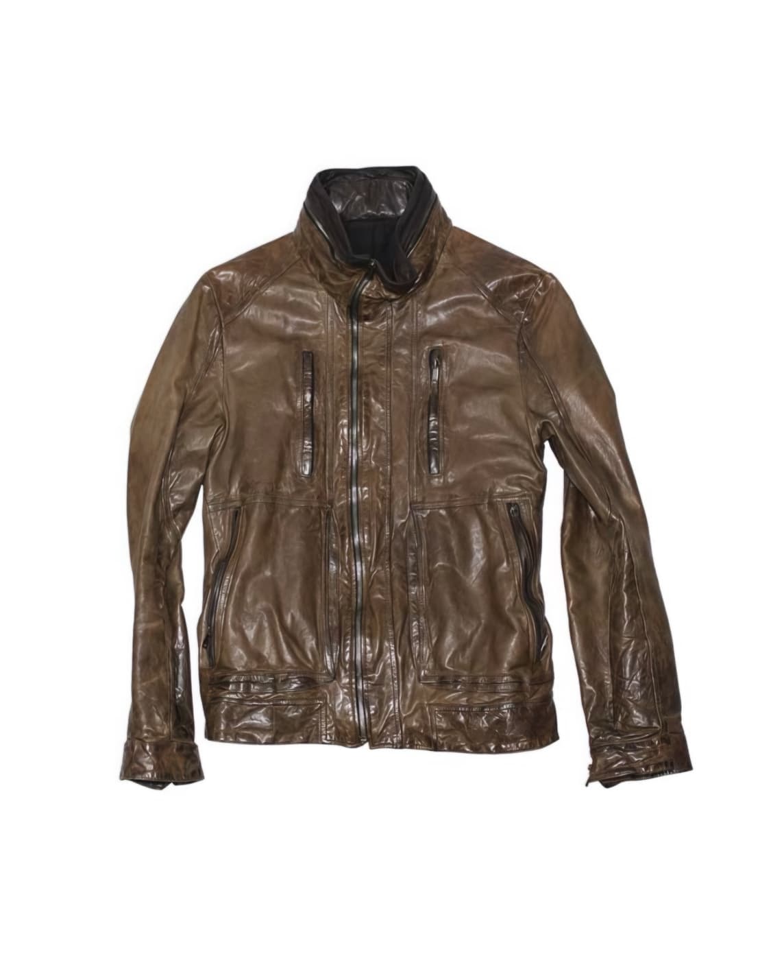 솔리드옴므 하이넥 램스킨 레더 자켓 상품이미지1