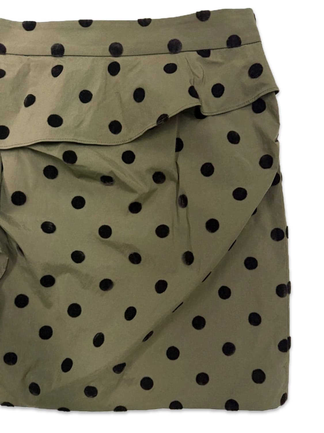 빈티지 Jill Stuart 카키 도트 프릴 미니 스커트 상품이미지2