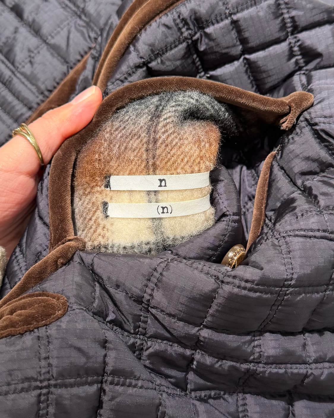 넘버나인 브라운 체크 리버서블 자켓 상품이미지9