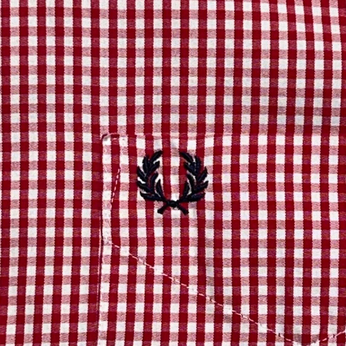 FRED PERRY 깅엄 반팔 셔츠 S 상품이미지2