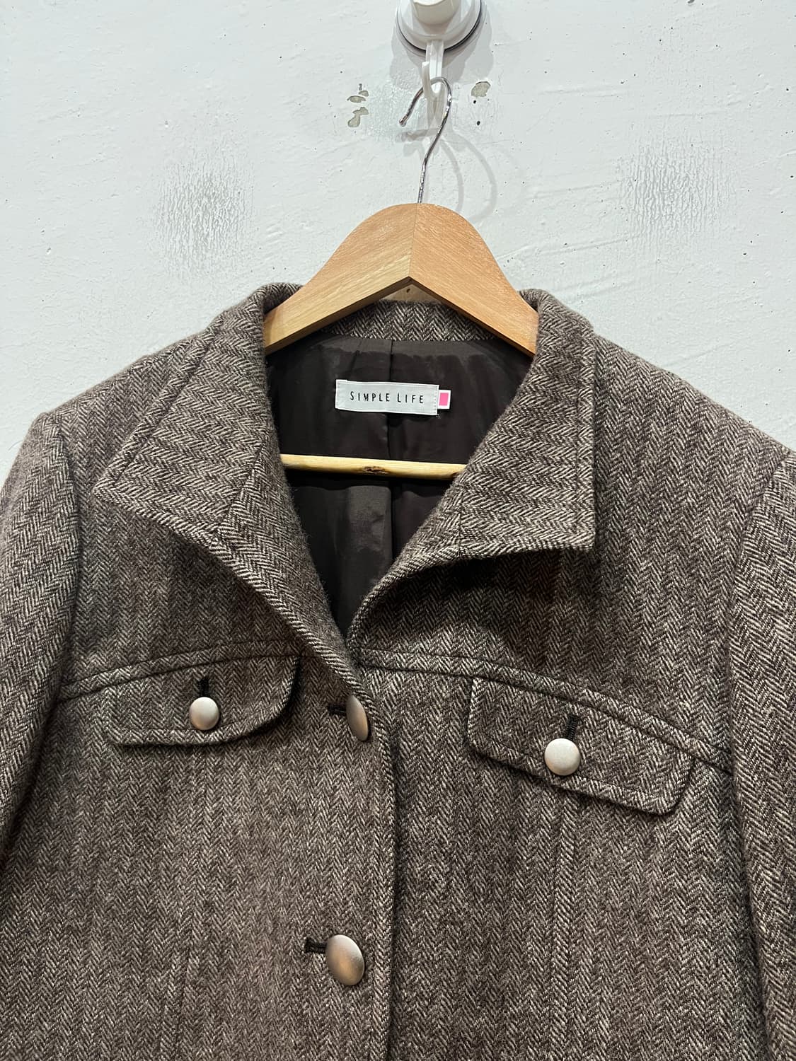 SIMPLE LIFE 헤링본 울 자켓 우먼즈 상품이미지2
