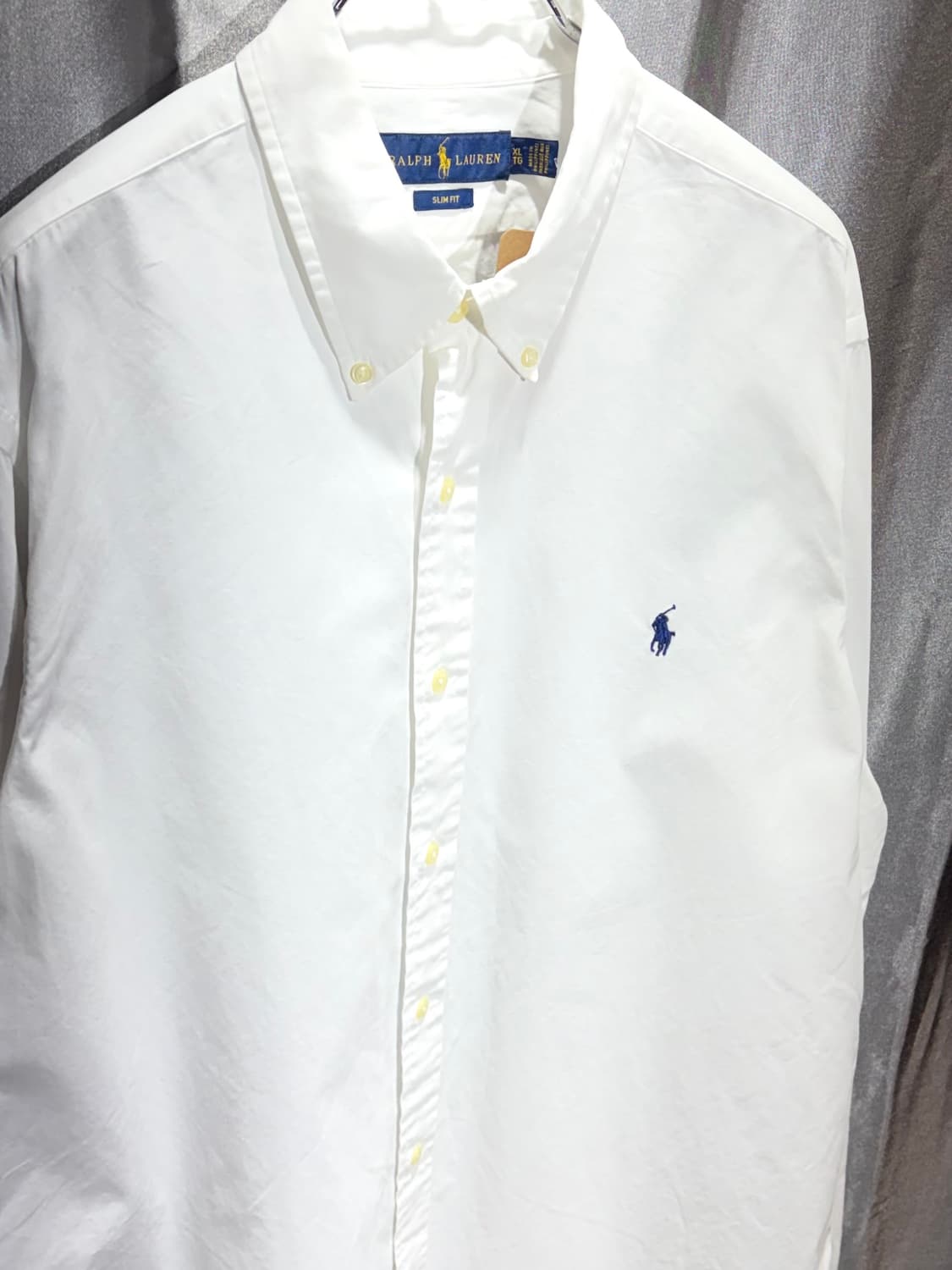 XL 폴로랄프로렌 슬림핏 네이비 포니 화이트 셔츠 상품이미지4