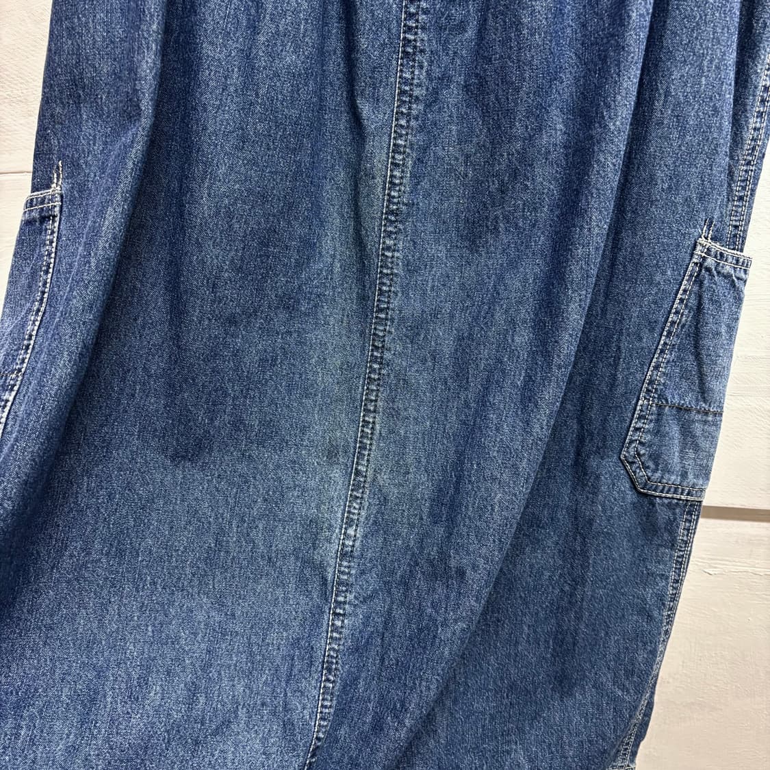 데님 모리걸 청멜빵 포켓 미디 원피스  JPN 상품이미지6