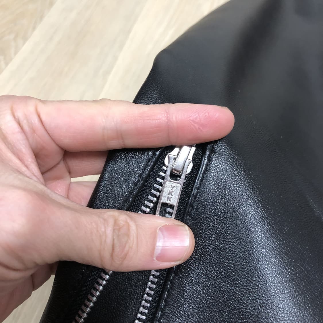 (XL) 에이징 CCC AGING CCC 램스킨 라이더 자켓 블랙 상품이미지2