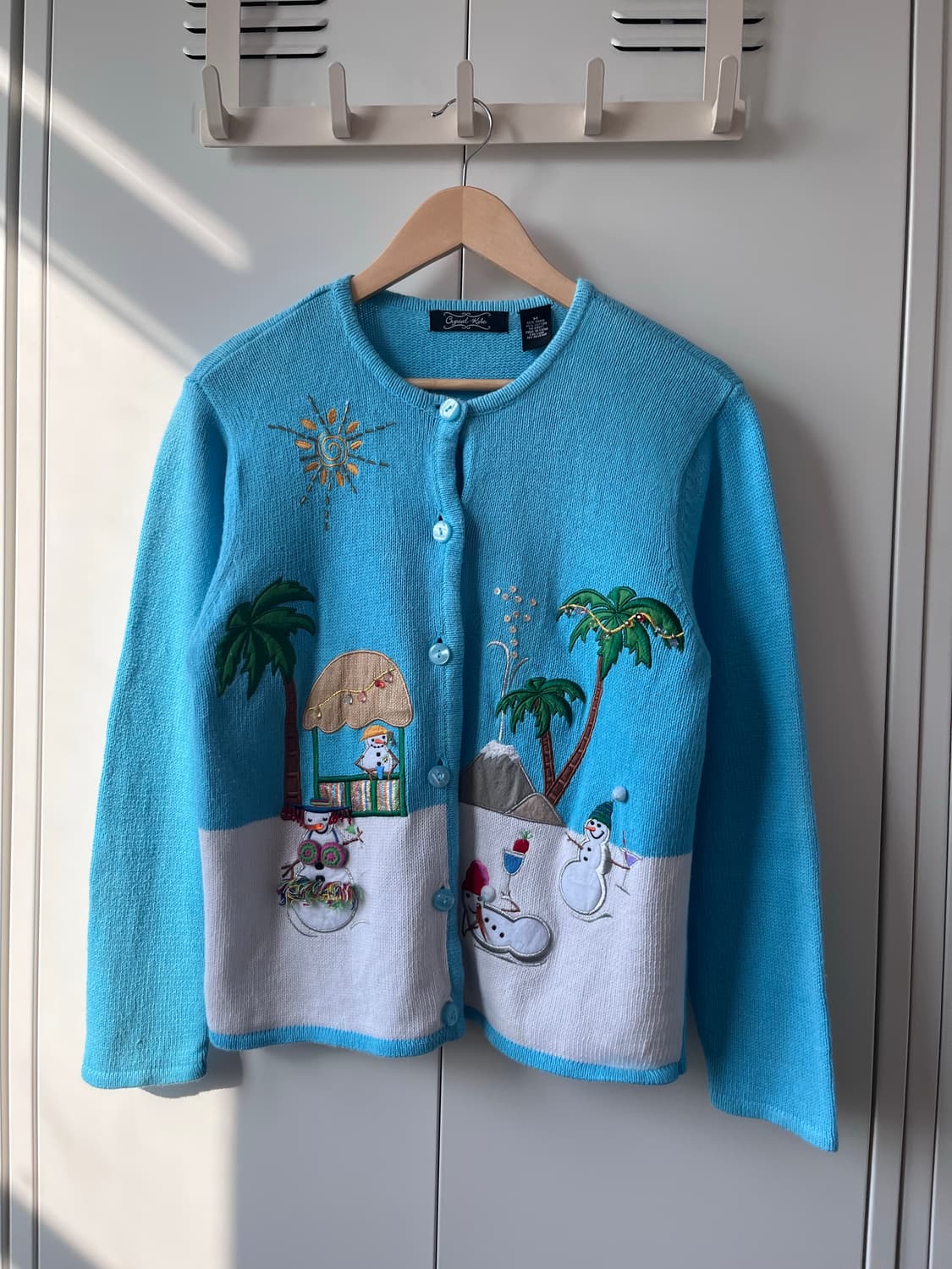 Crystal kobe 눈사람 여름휴가 풍경 니트 가디건  상품이미지5