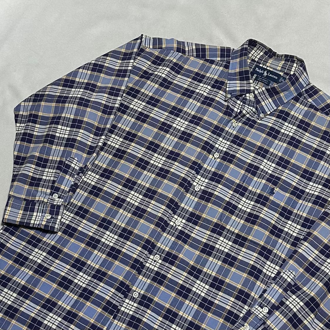 XL 폴로랄프로렌 오버핏 퍼플체크 코튼 셔츠 상품이미지1