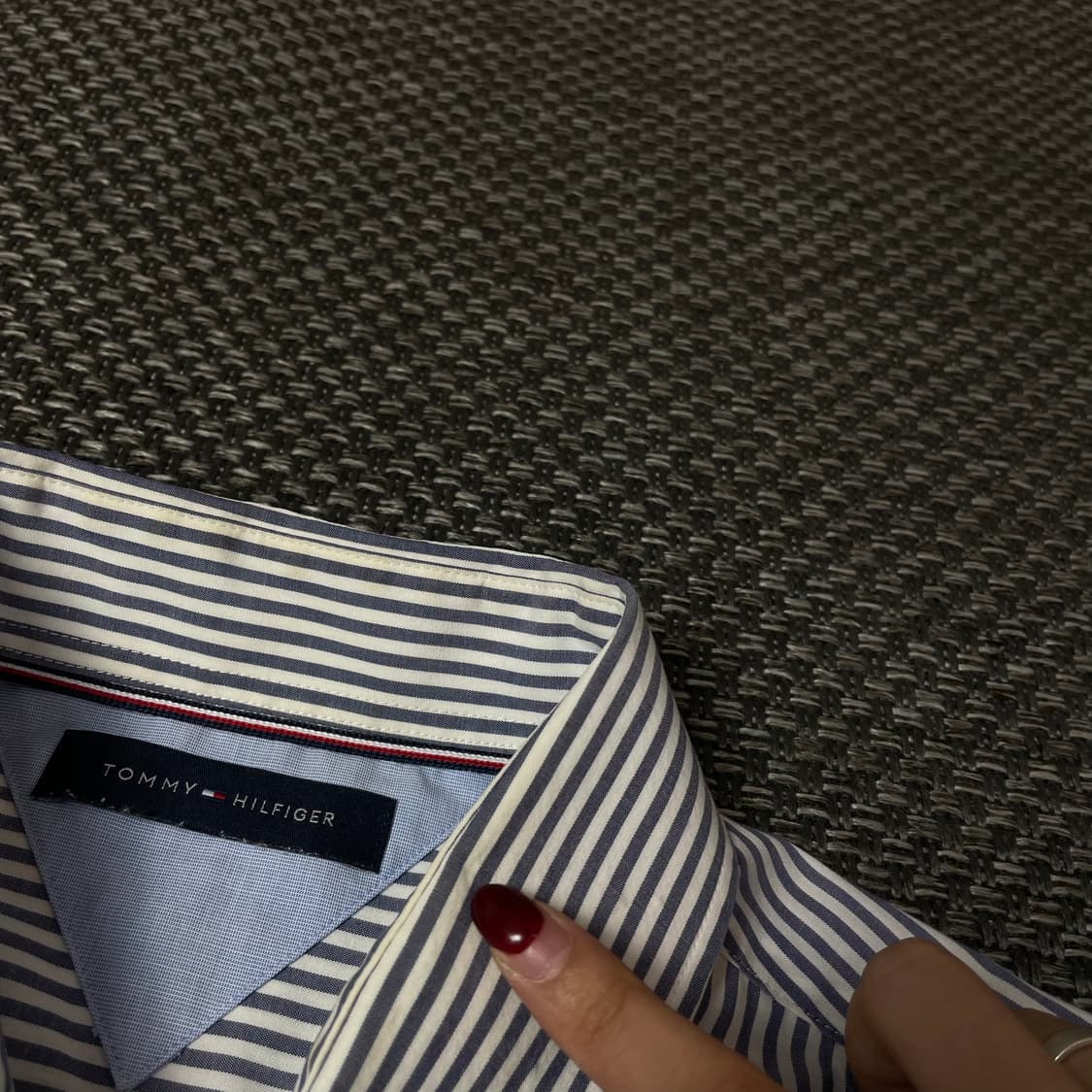 타미힐피거 블루 스트라이프 베이직 긴팔 셔츠 상품이미지5