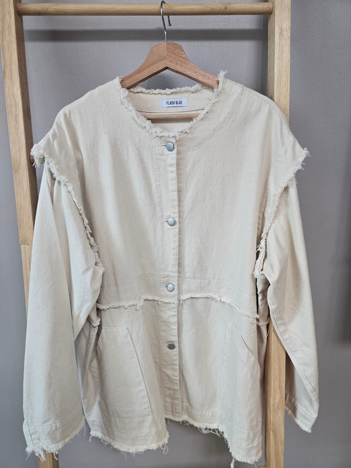 FLASH BLUE 2way 오버핏 캔버스 자켓 (베스트 겸용) 상품이미지1