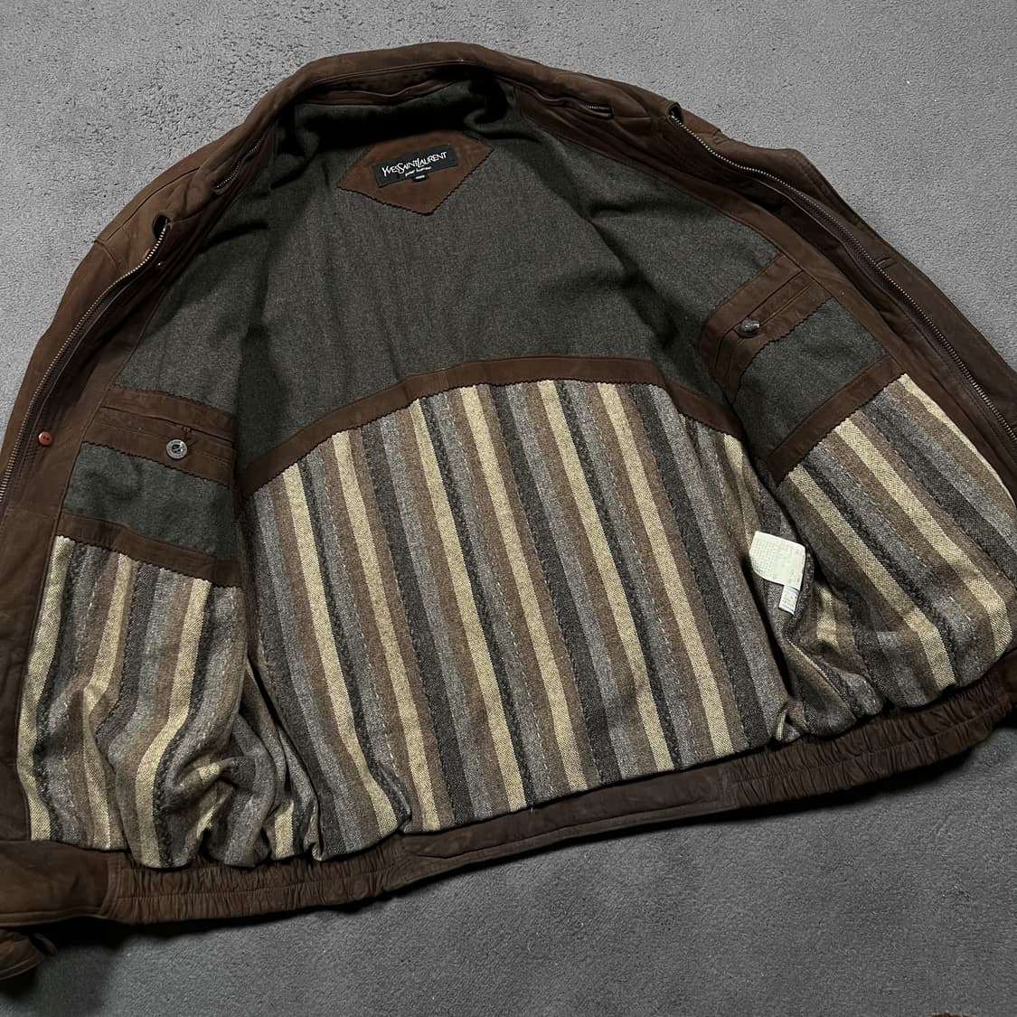 90's 입생로랑 양가죽 봄버 블루종 자켓 상품이미지7