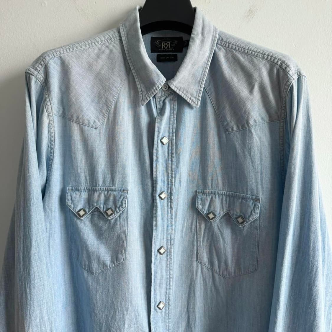RRL 더블알엘 샴브레이 웨스턴 데님 셔츠 상품이미지2
