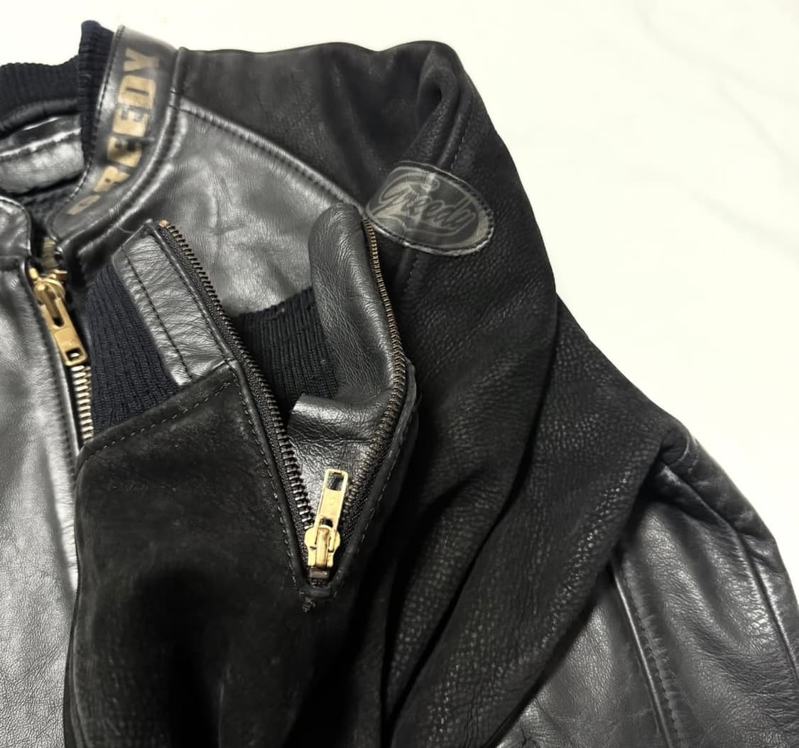 Greedy - 레더 바이커 봄버 자켓 상품이미지3