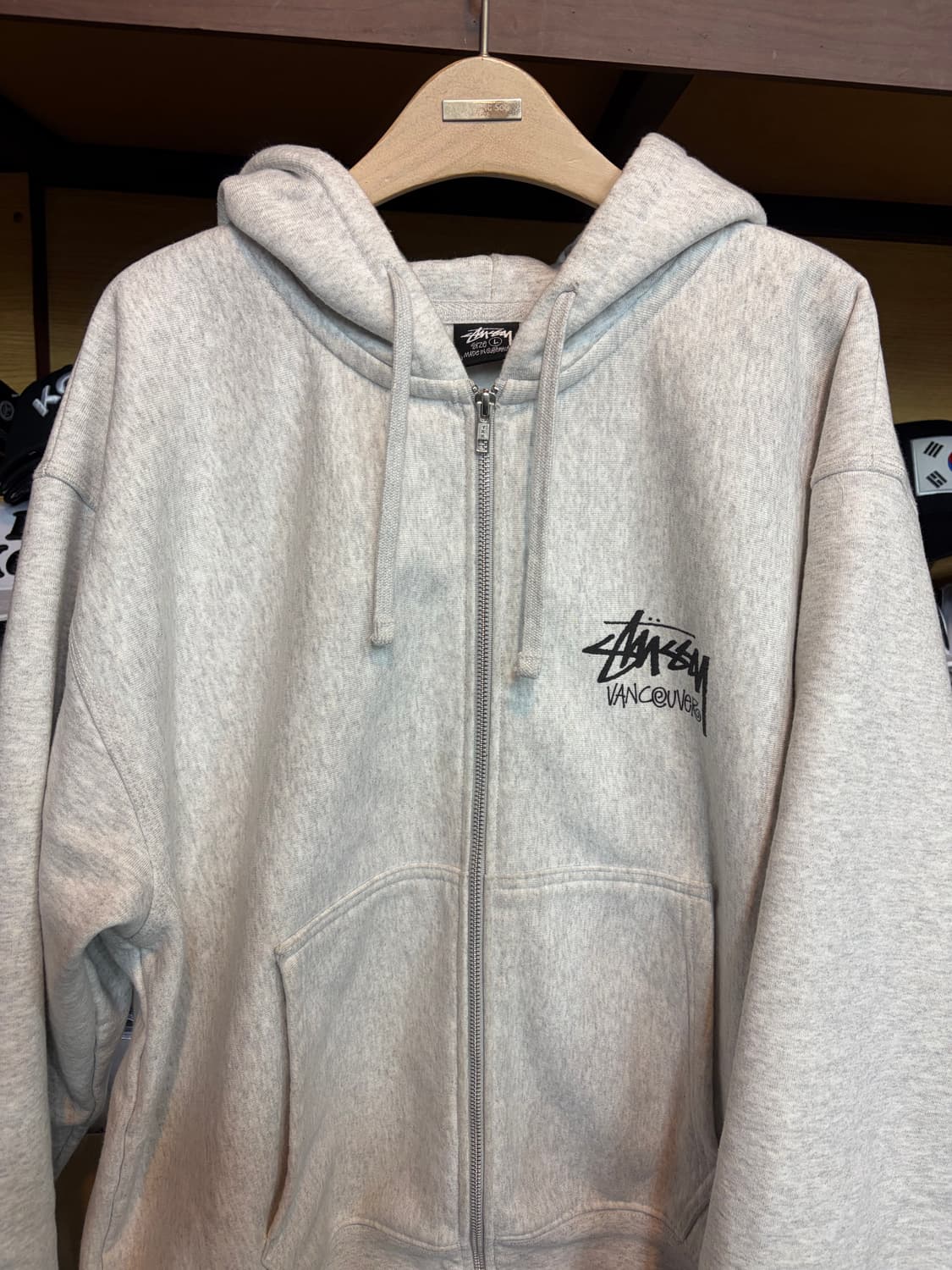 스투시 밴쿠버 후드집업 애쉬 L 상품이미지1