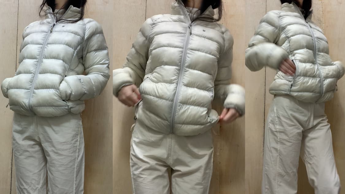 [직수입] 빈티지 패딩 자켓 화이트 그레이  상품이미지3