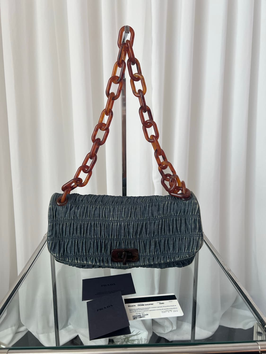 프라다 FW2011 데님 카프레토 가프레 숄더백 상품이미지2