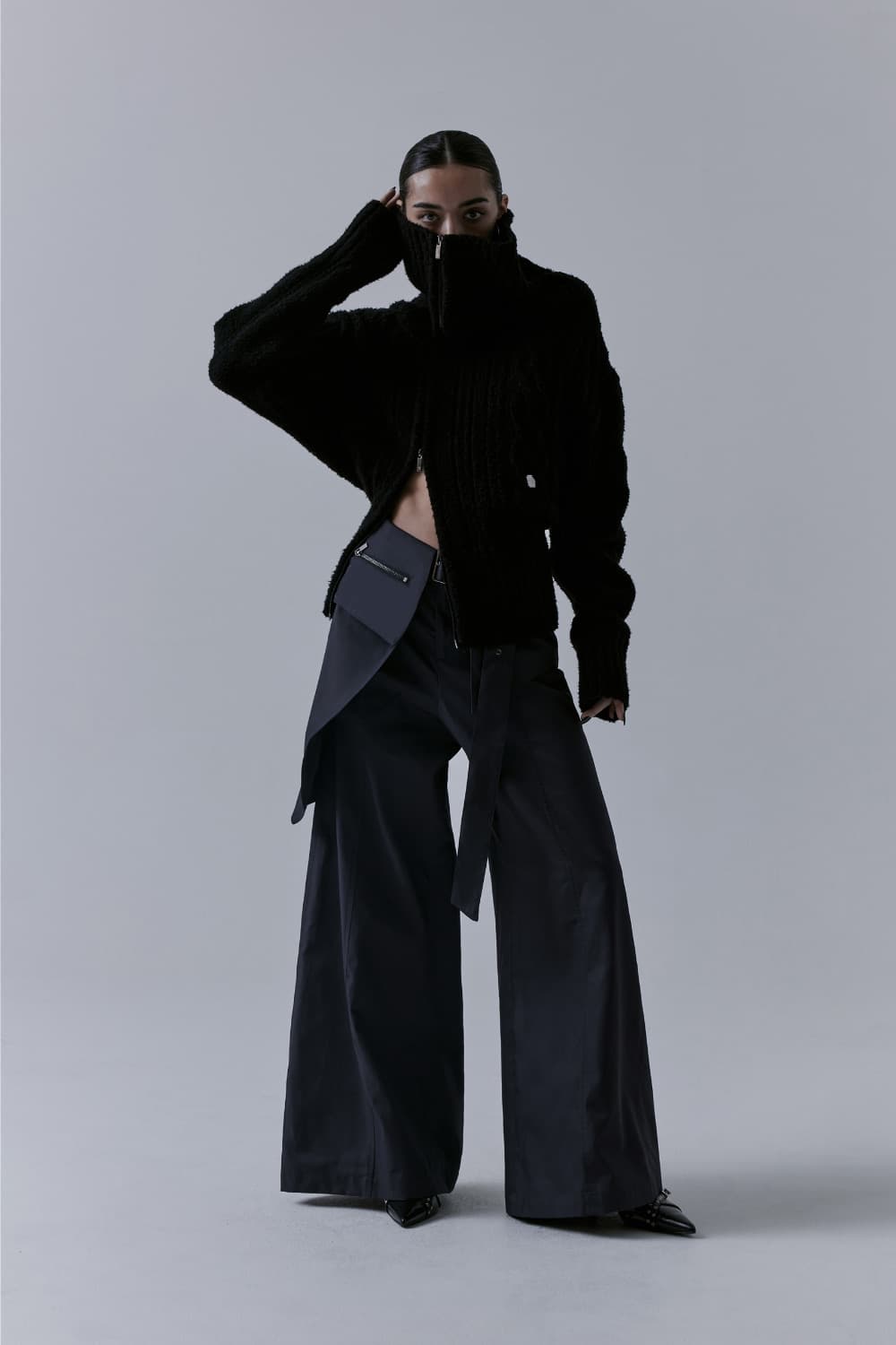 트리밍버드 투웨이 오프숄더 니트 집업 상품이미지4