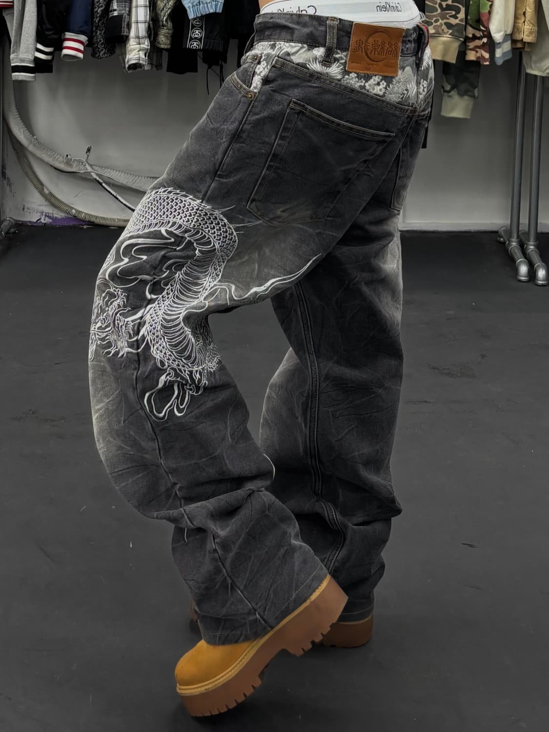 카라쿠리 타마시 오리엔탈 드래곤 데님팬츠 상품이미지3