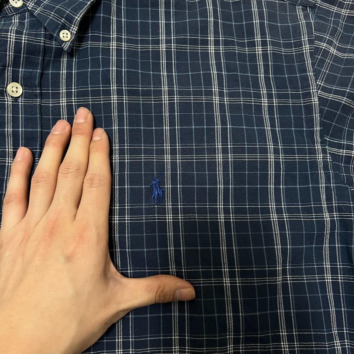 폴로 랄프로렌 버튼다운 체크 반팔셔츠 XL/105  상품이미지3