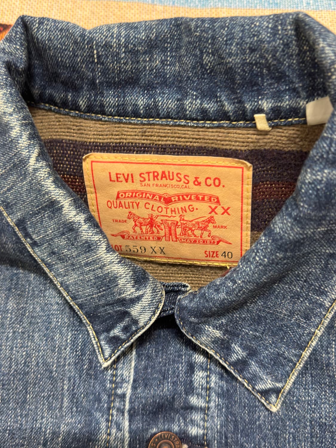 리바이스 LVC Lot 559 데님 자켓 블랭킷 40 상품이미지4