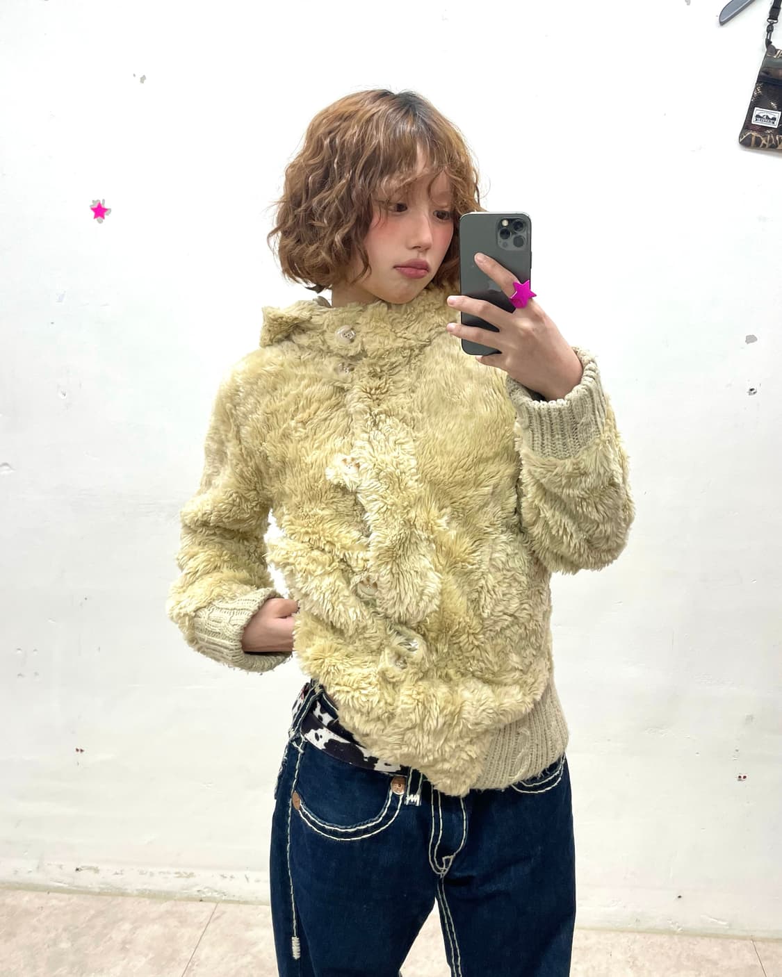 Bear Beige Fur Hooded Jacket  상품이미지1