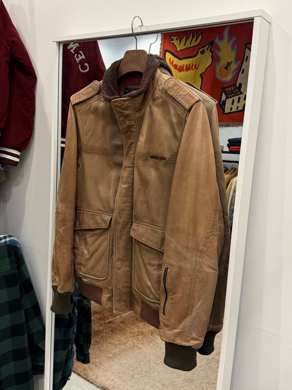 00s Tommy Hilfiger 타미힐피거 A-2 레더 자켓 상품이미지1