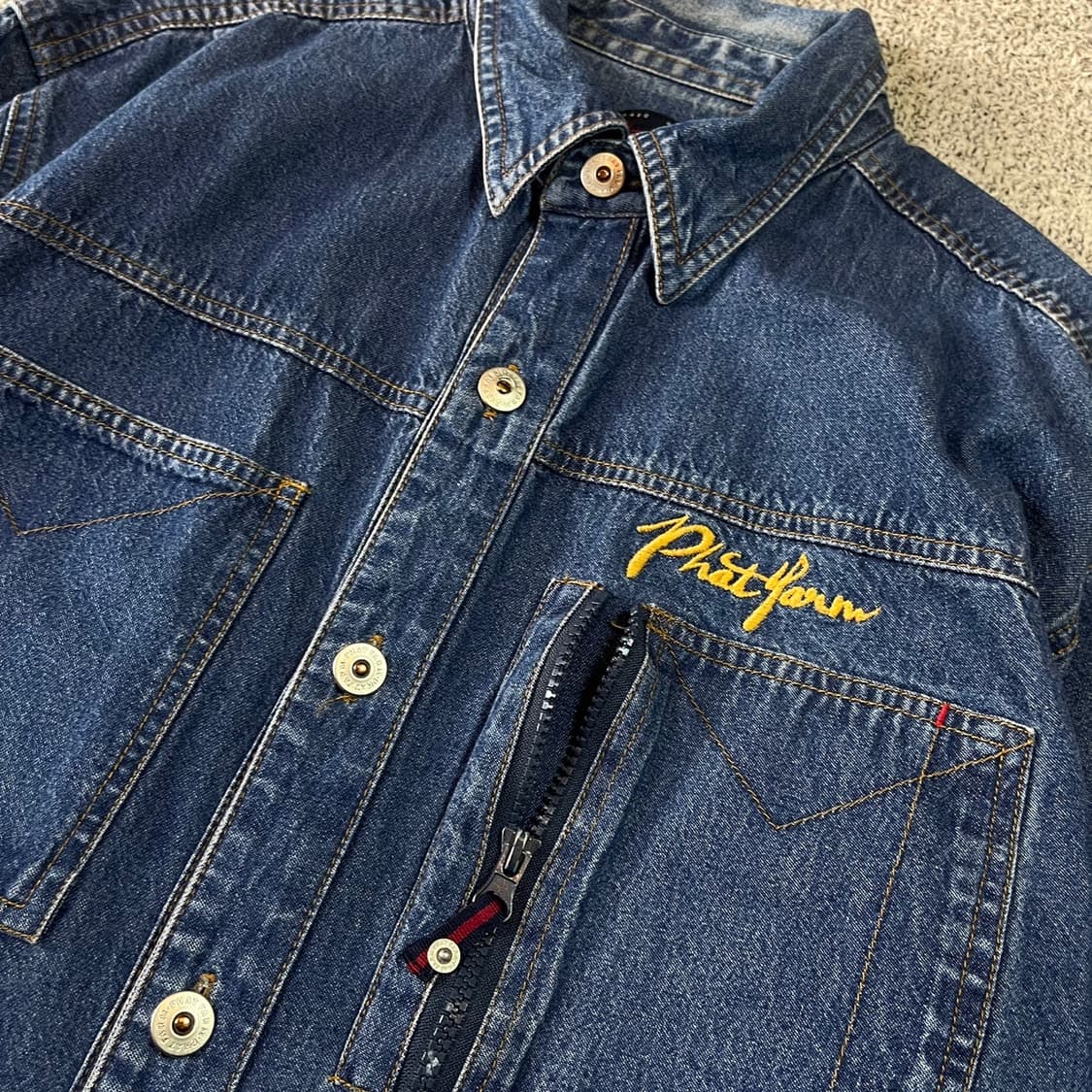 90's 팻팜 올드스쿨 데님 셔츠 자켓 상품이미지2