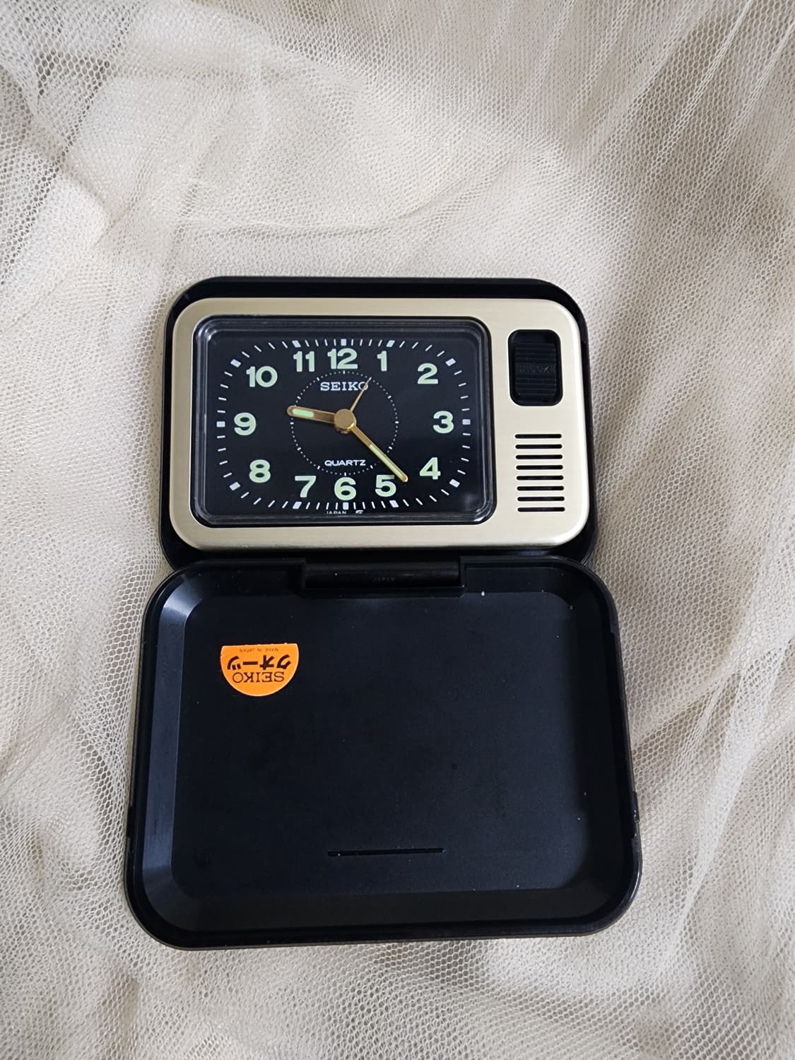 빈티지 세이코 탁상 시계 알람시계 골드 상품이미지4