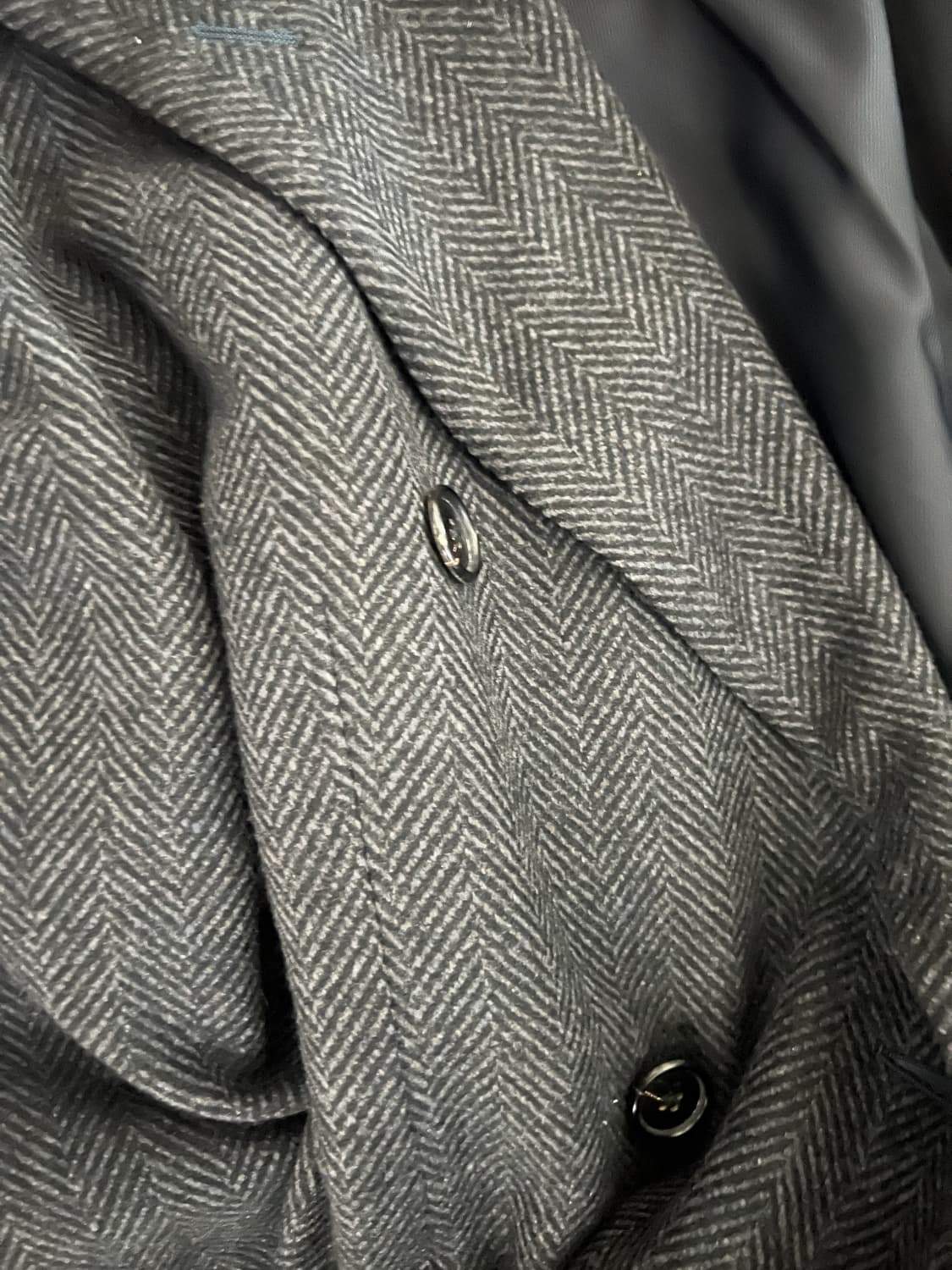 Ermenegildo Zegna 헤링본 더블 브레스티드 롱 코트 상품이미지4