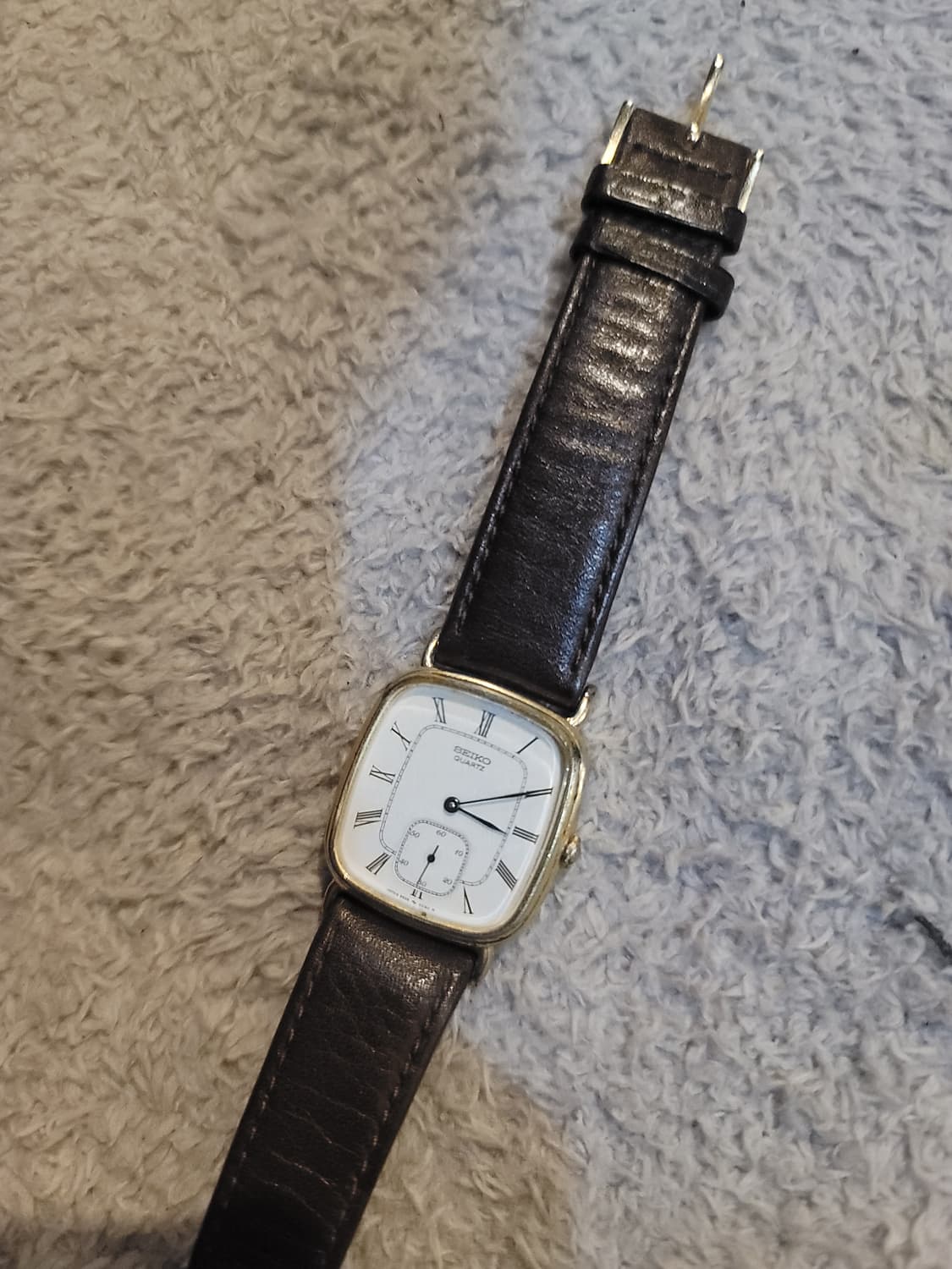 세이코 빈티지 가죽 사각 시계 상품이미지1