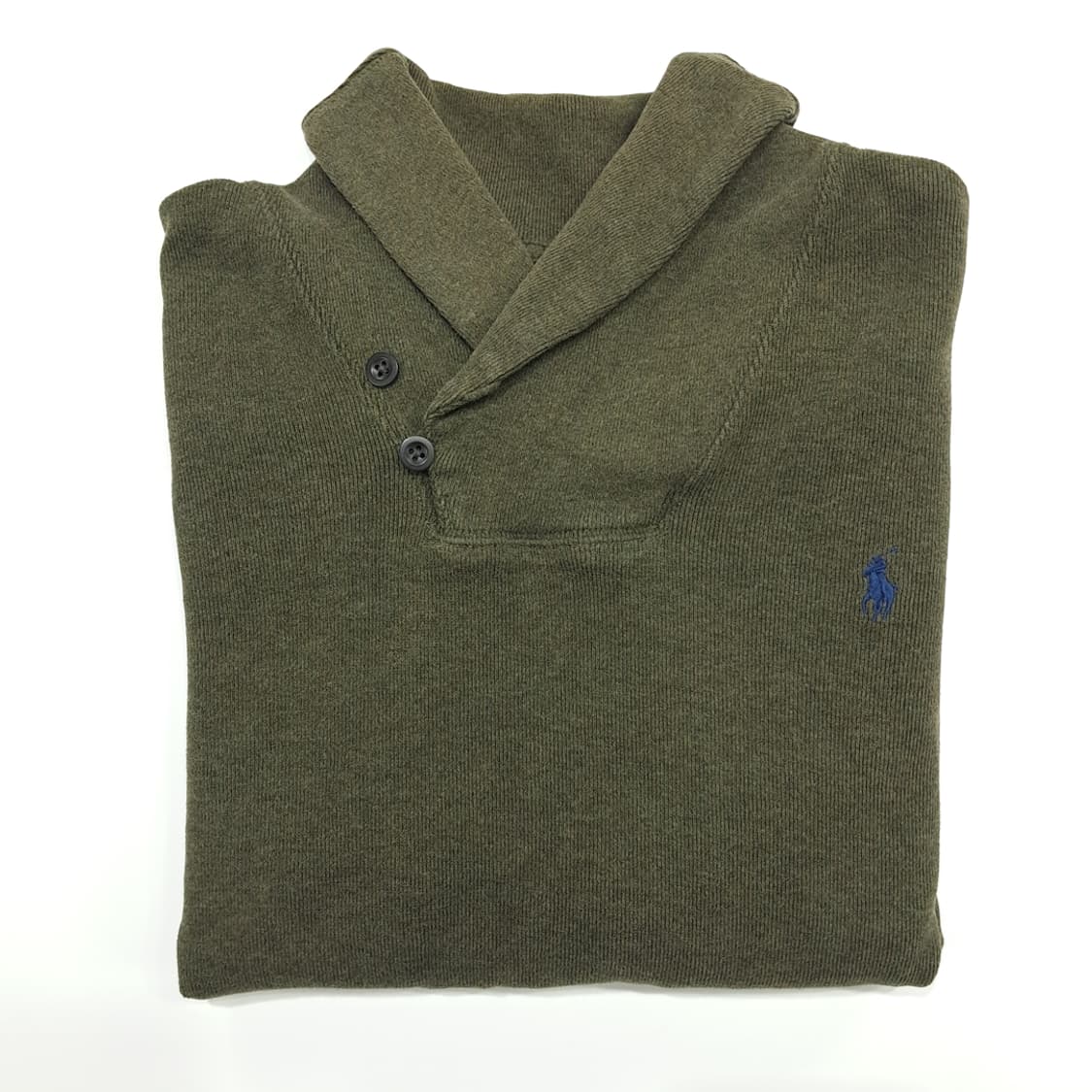 CN836 XL 폴로 랄프로렌 올리브그린 숄카라 긴팔 니트 스웨터 상품이미지8