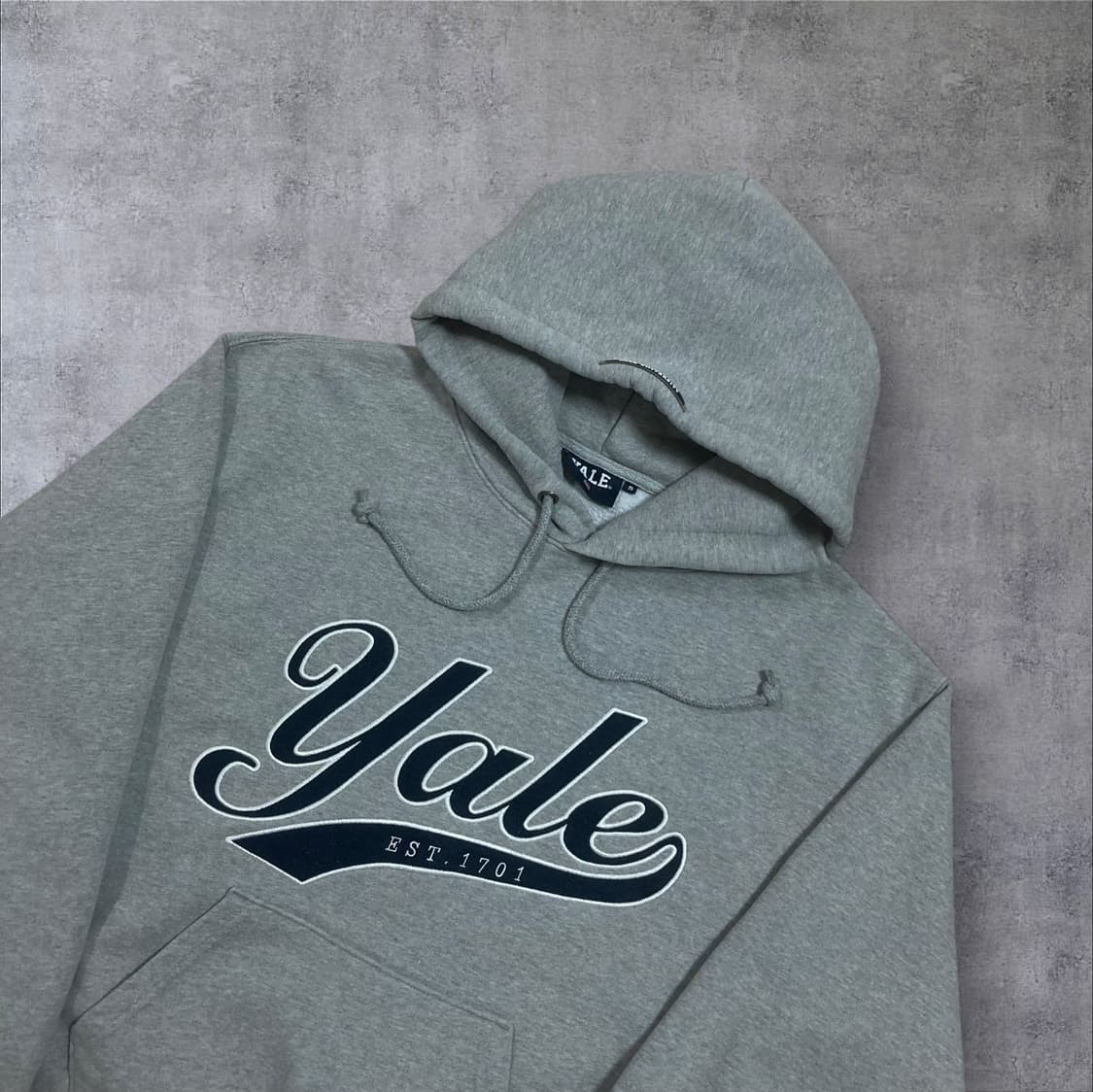 예일 스펠아웃 빅로고 그레이 후드티 상품이미지2