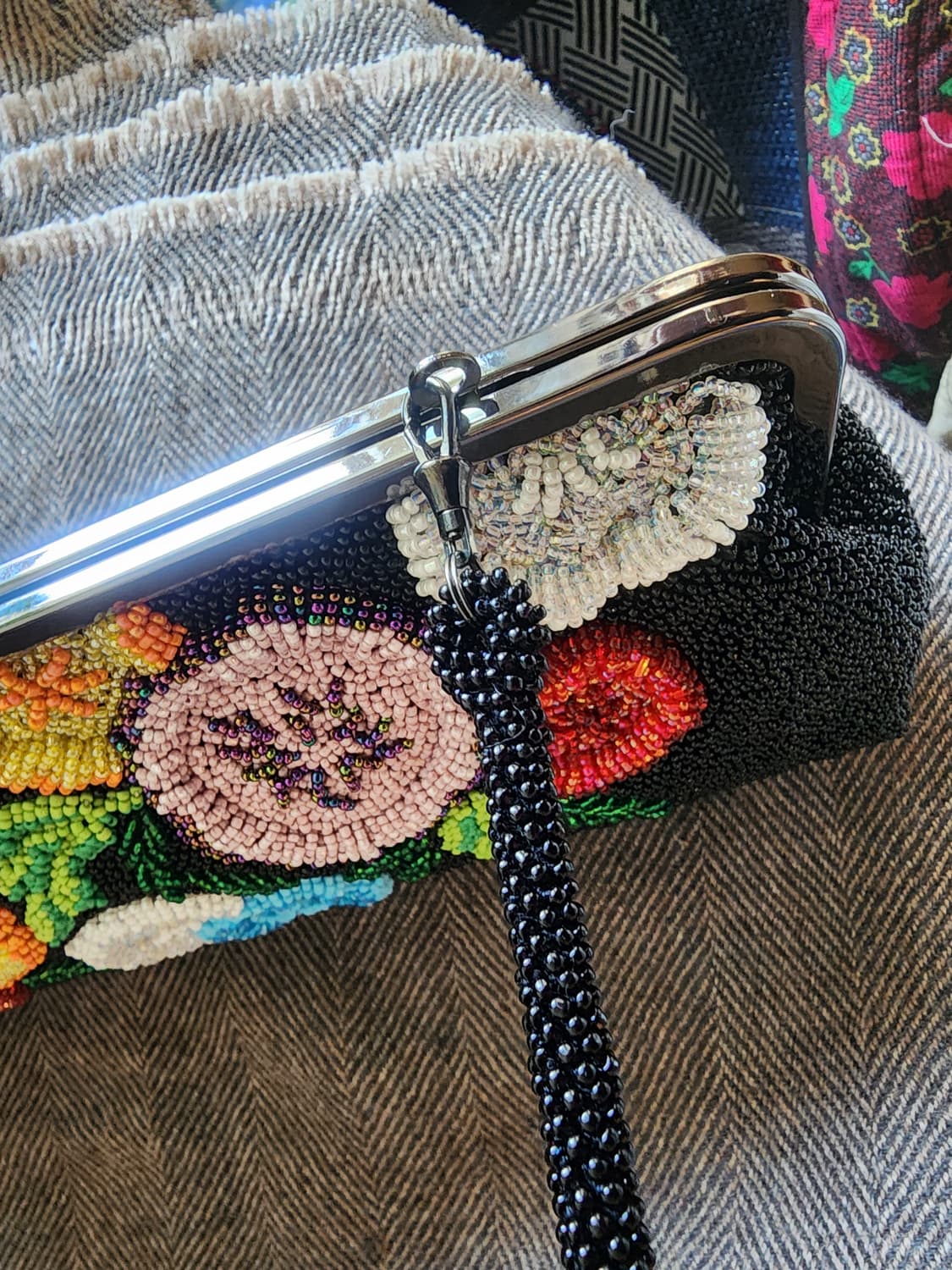 핸드메이드 비즈 플라워 클러치 앤 숄더 상품이미지5