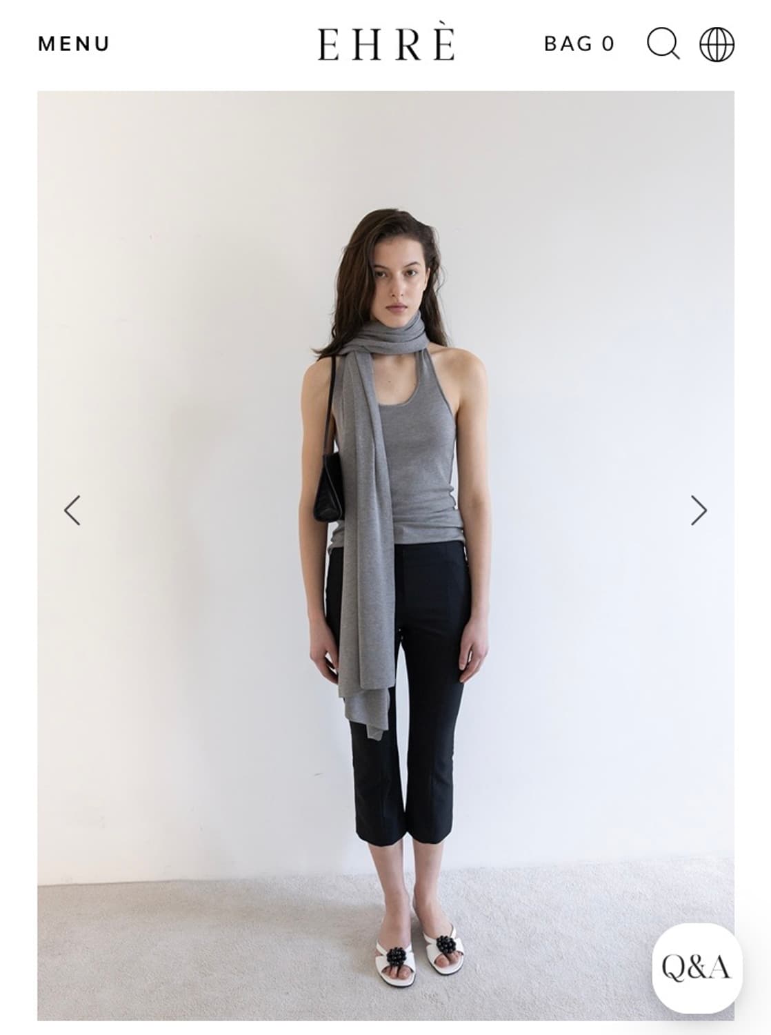 EHRE SILK AND WOOL BLEND HALTERNECK TOP 상품이미지2