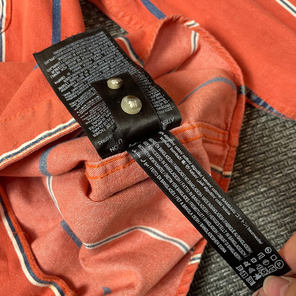 자라 오렌지 스트라이프 긴팔 셔츠 레귤러핏 XL 상품이미지7