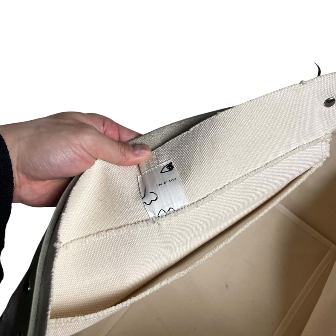 How to live 빅 캔버스 코튼 백 상품이미지6
