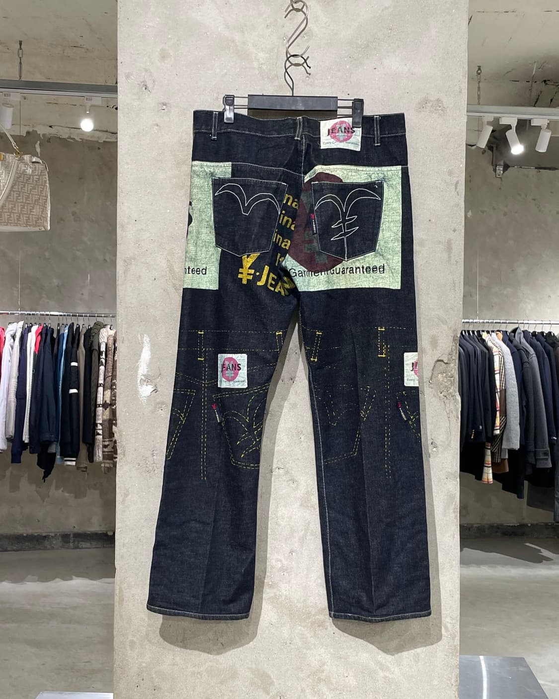 미치코 코시노 yen jeans 흑청 페인팅 데님 팬츠 상품이미지6