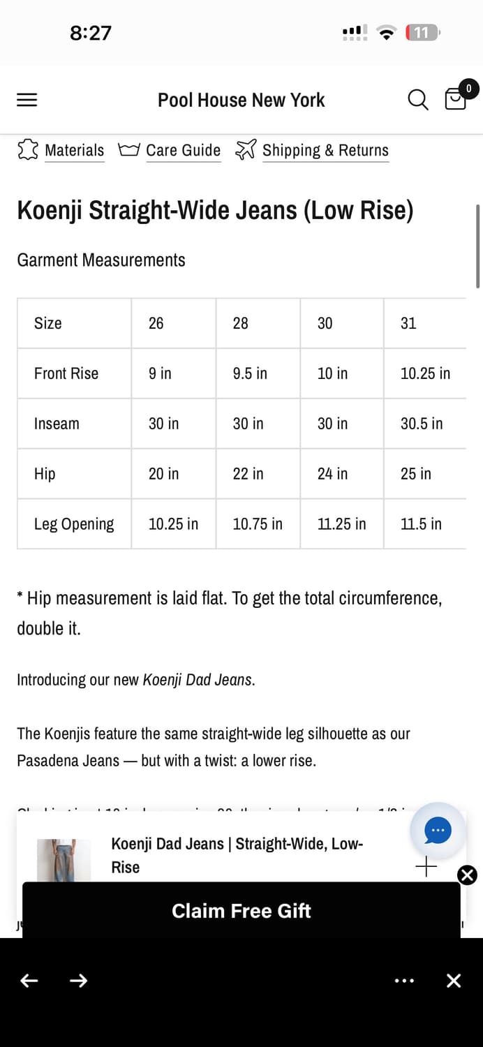 Pool house new york 로우라이즈 터티워싱데님 상품이미지4