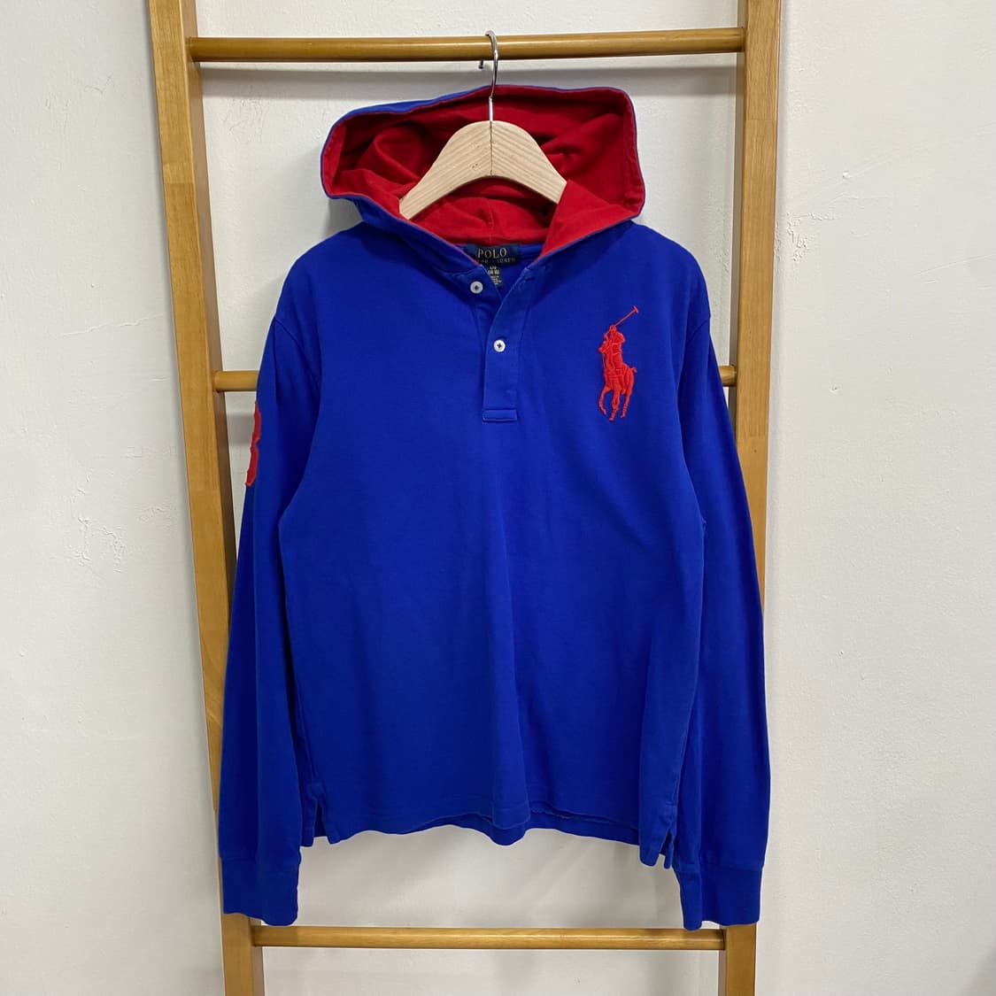 L(S정도) 폴로 블루 후드 롱슬리브 상품이미지1