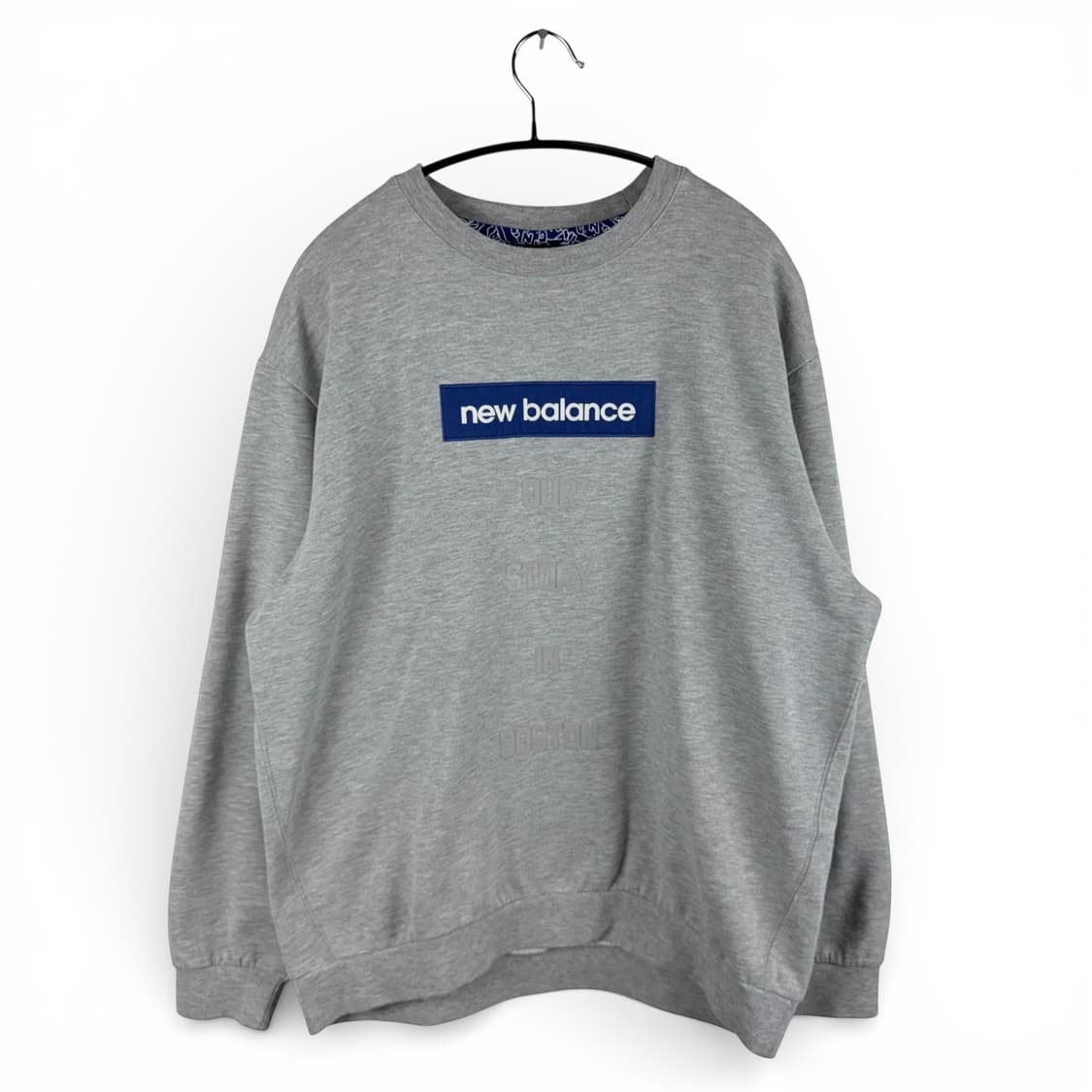 (L) 뉴발란스 박스로고 맨투맨 그레이 상품이미지1