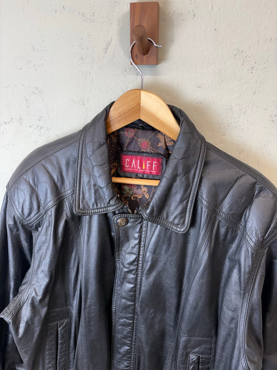 빈티지 블랙 레더 봄버 자켓 상품이미지5