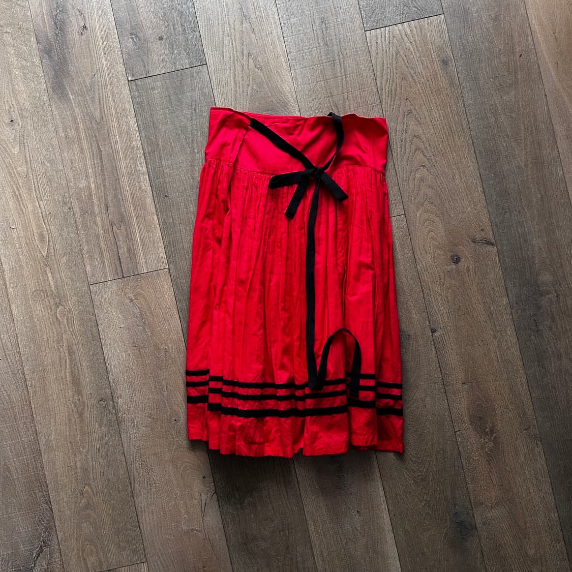 Red Shirring Wrap Ribbon Skirt 상품이미지3